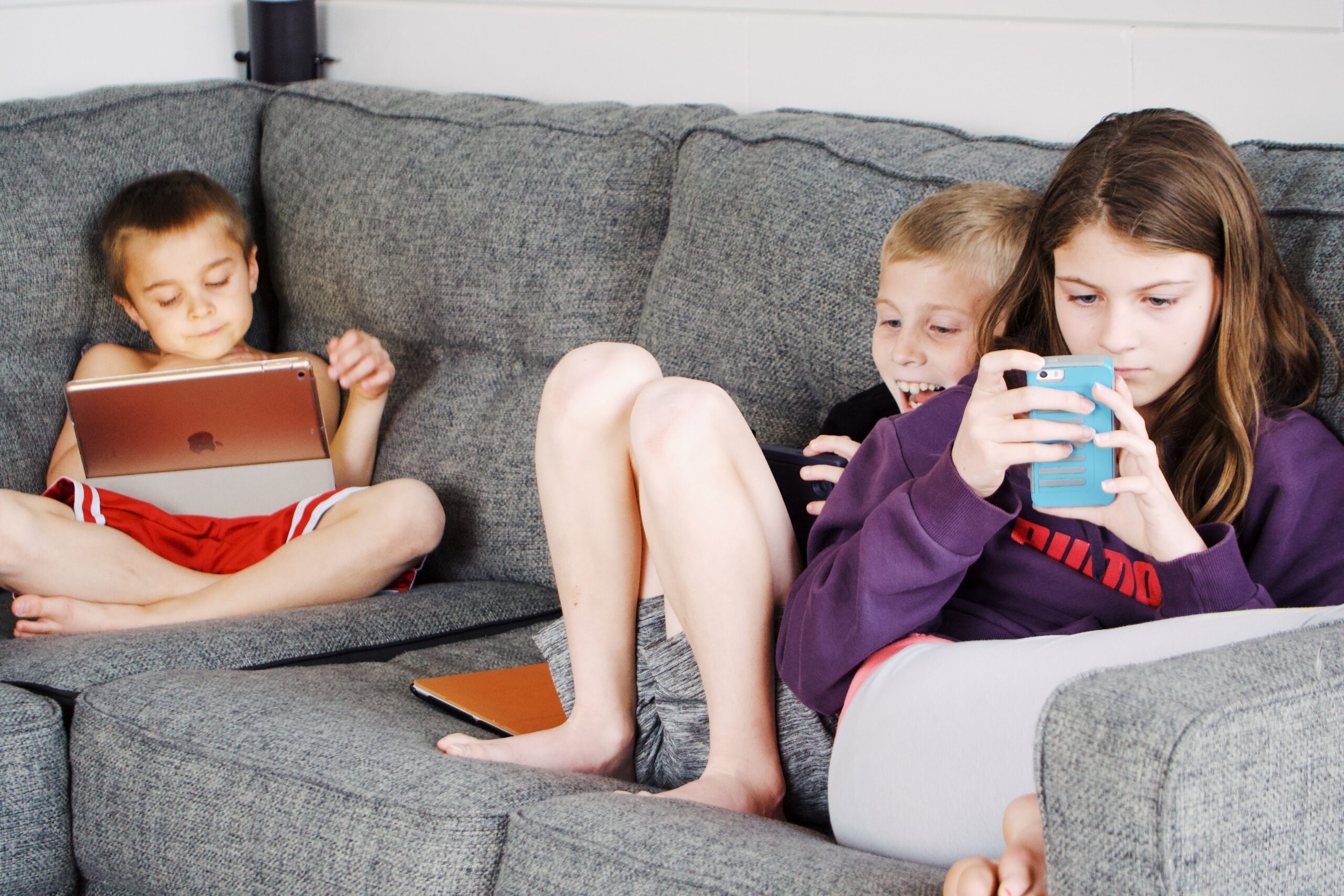 kids on devices
